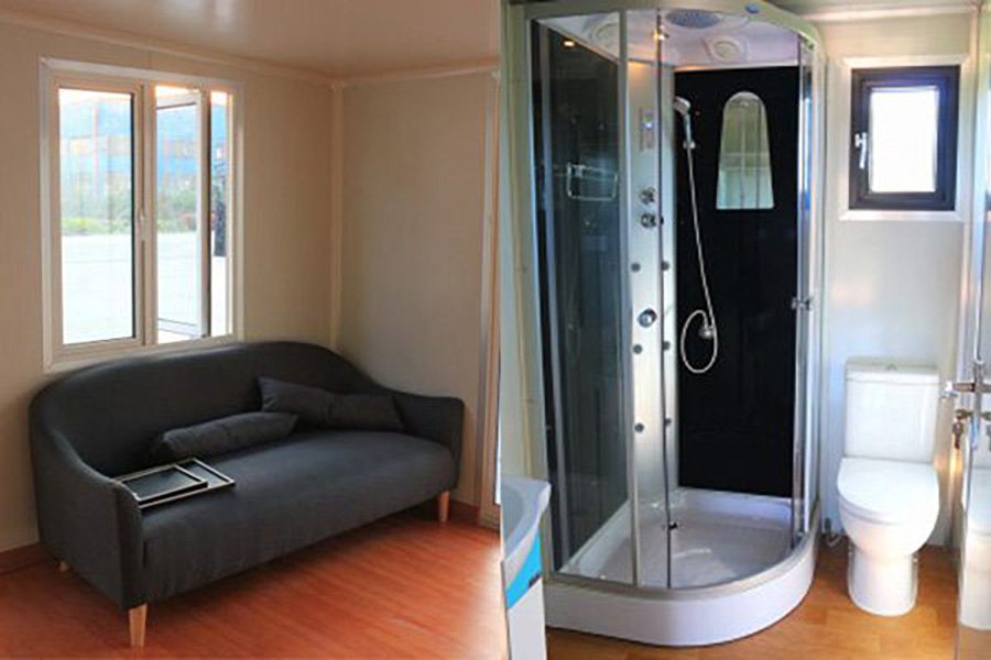 France Expandable Cabin with Exterior Decoration, Roof & Balcony